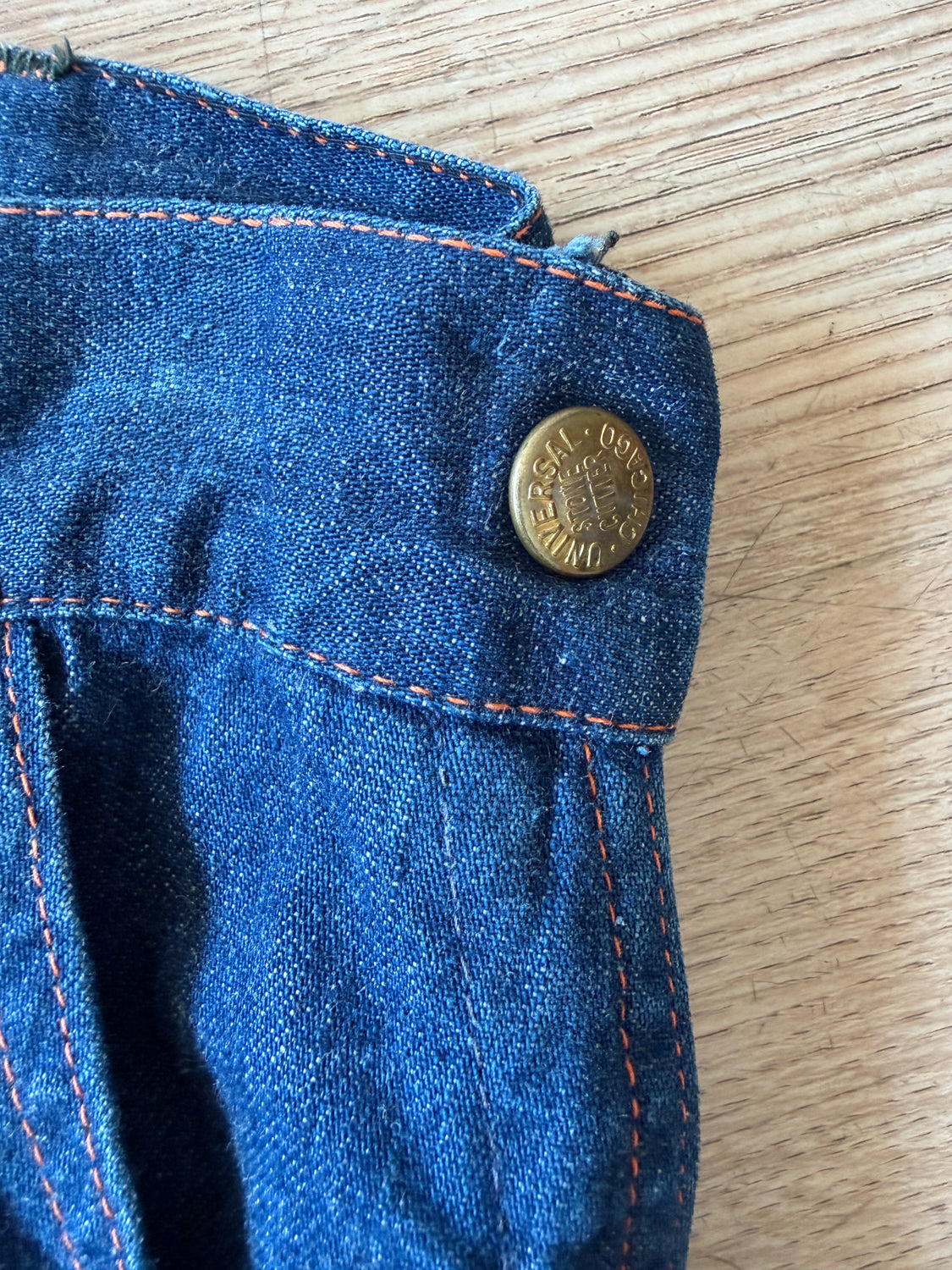 1950s Vintage Side Zip Medium Wash "Universal Chicago Stone Cutter" Jeans - 29" Waist