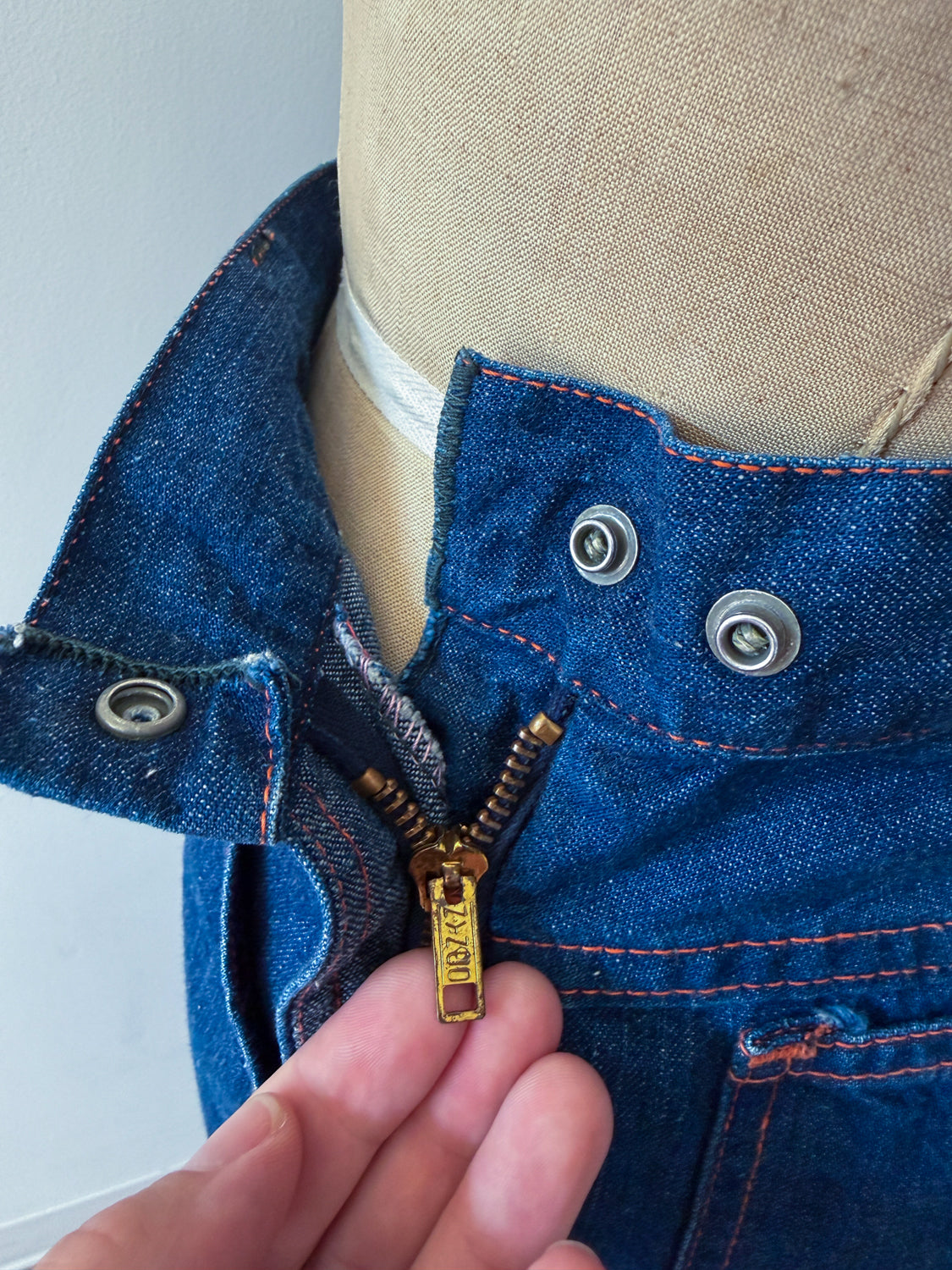 1950s Vintage Side Zip Medium Wash "Universal Chicago Stone Cutter" Jeans - 29" Waist