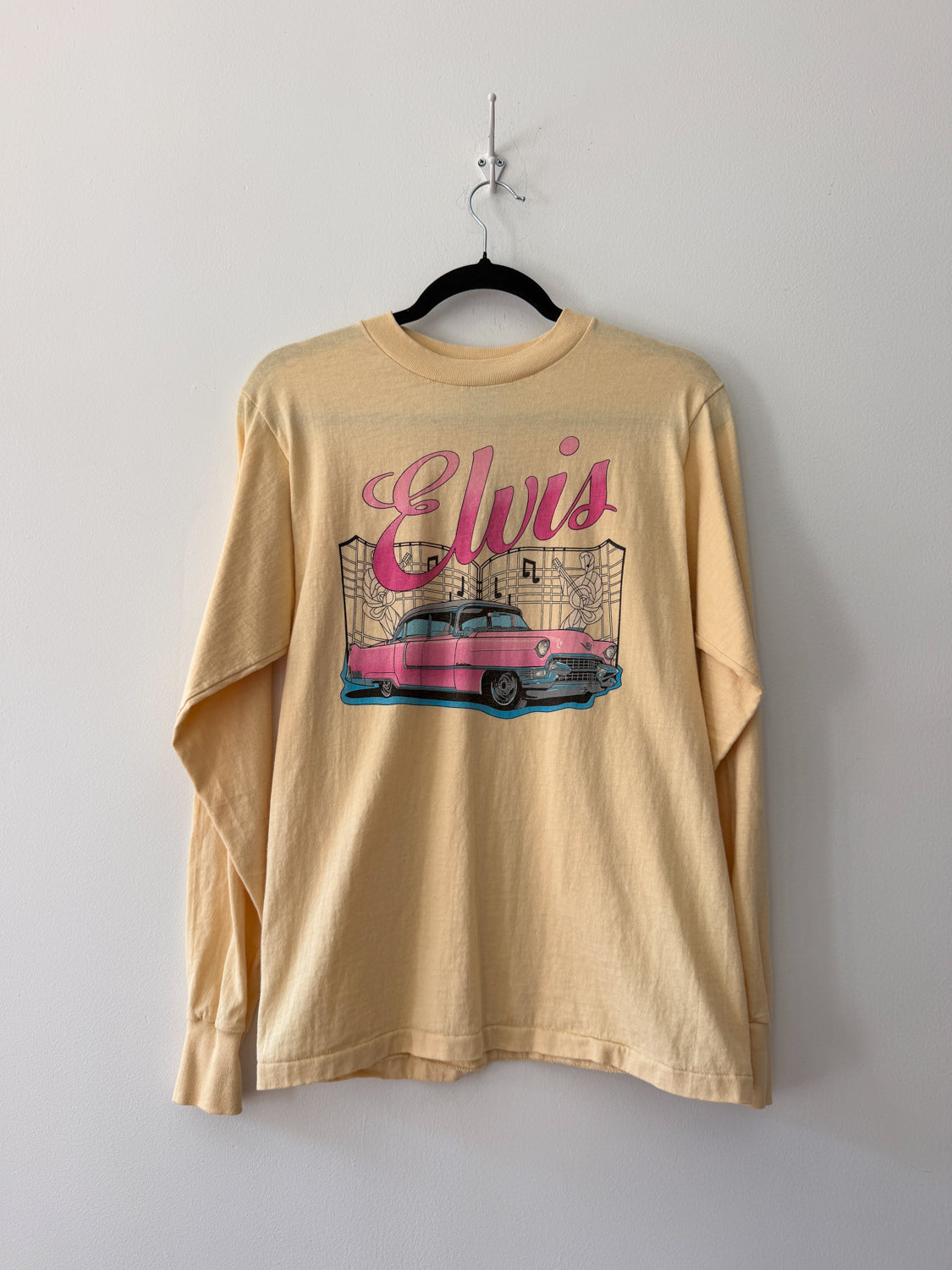 1980s Vintage Elvis Presley Pink Cadillac Long Sleeve Tee