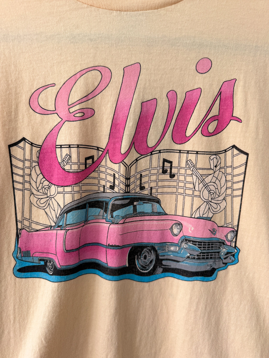 1980s Vintage Elvis Presley Pink Cadillac Long Sleeve Tee