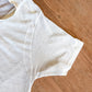 1990s Vintage USA Made Thrashed and Super Thin White Cotton V-Neck Tee Shirt