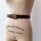 1970s Vintage MCM Adjustable Wooden Diamond Pattern Buckle Belt