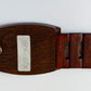 1970s Vintage MCM Adjustable Wooden Diamond Pattern Buckle Belt