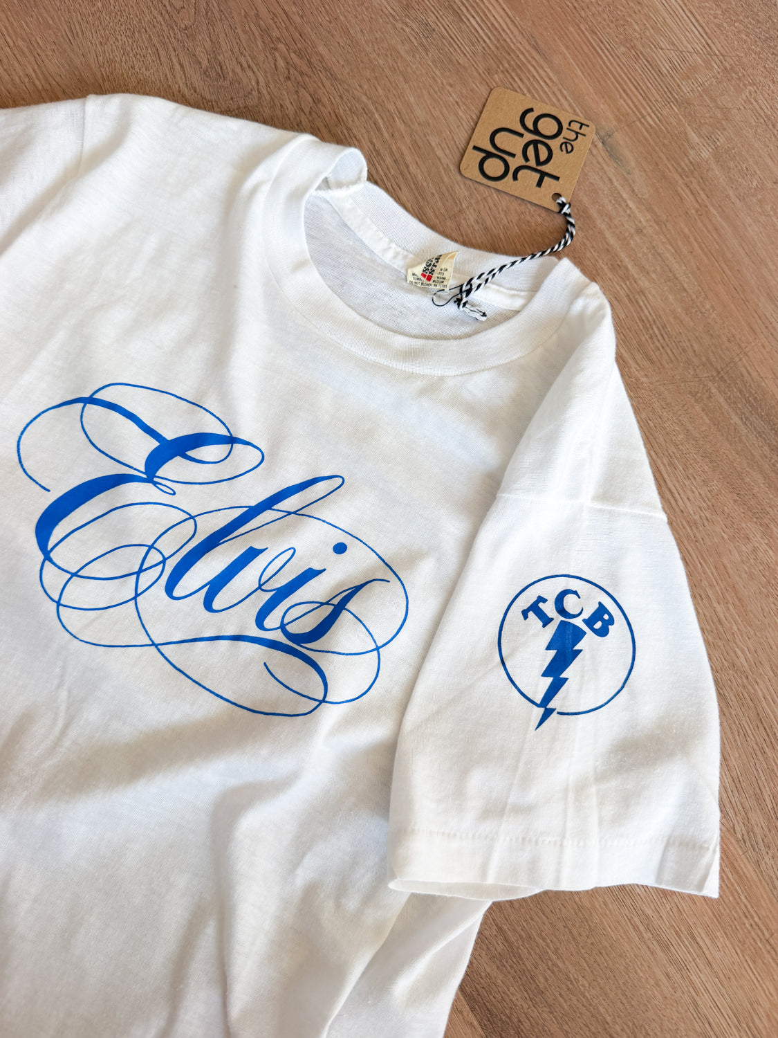 1980s U.S.A. Made Elvis Presley TCB Thin White Tee