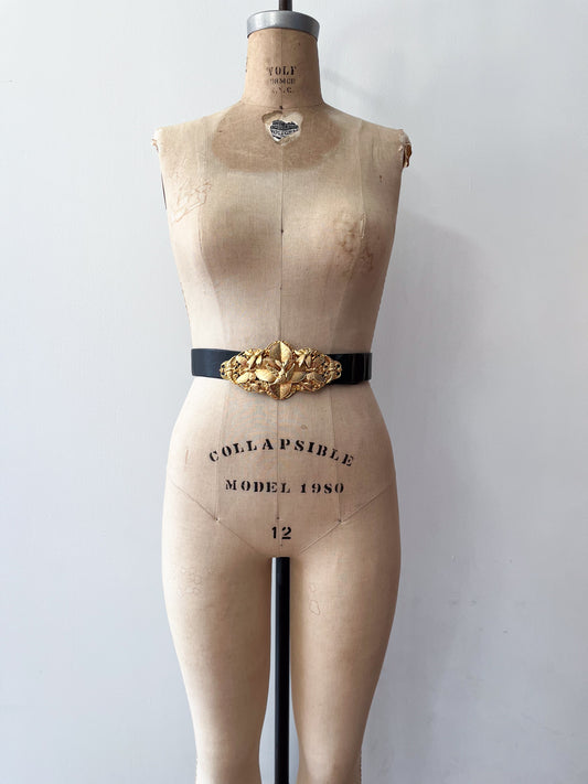 1970s - 1980s Vintage All The Birds and Butterflies Leather Belt