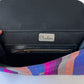 1980s Vintage Colorful Raw Silk Striped Snap Purse Clutch