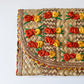 1970s Vintage Floral Woven Raffia Clutch Purse