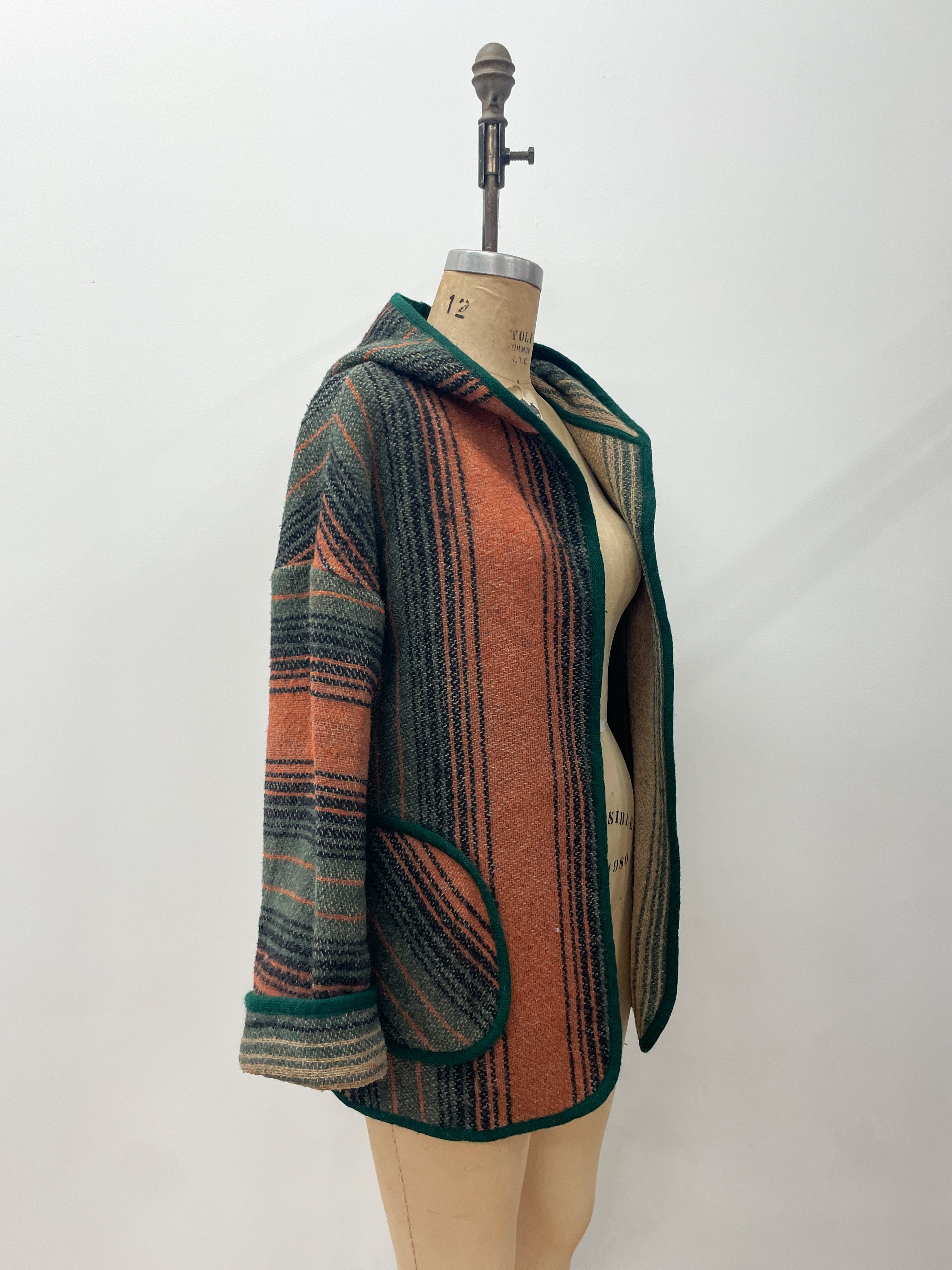 1970s Vintage Striped Woven Light Jacket with Hood – The Getup Vintage