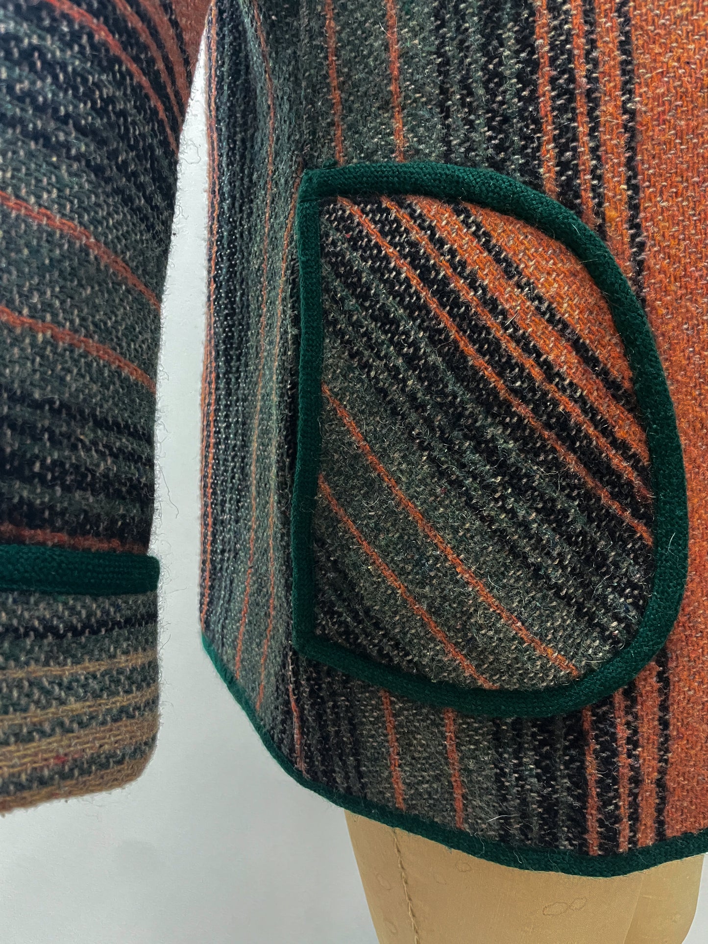 1970s Vintage Striped Woven Light Jacket with Hood