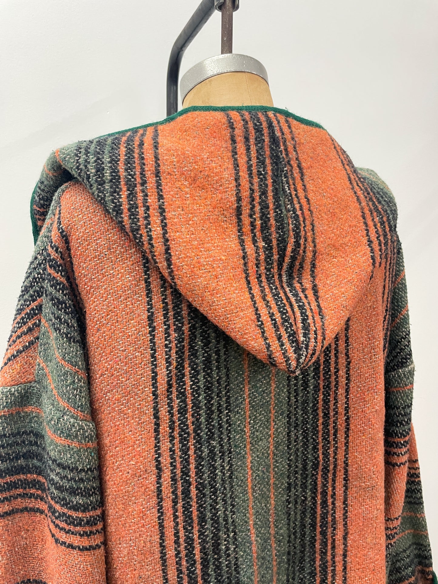 1970s Vintage Striped Woven Light Jacket with Hood