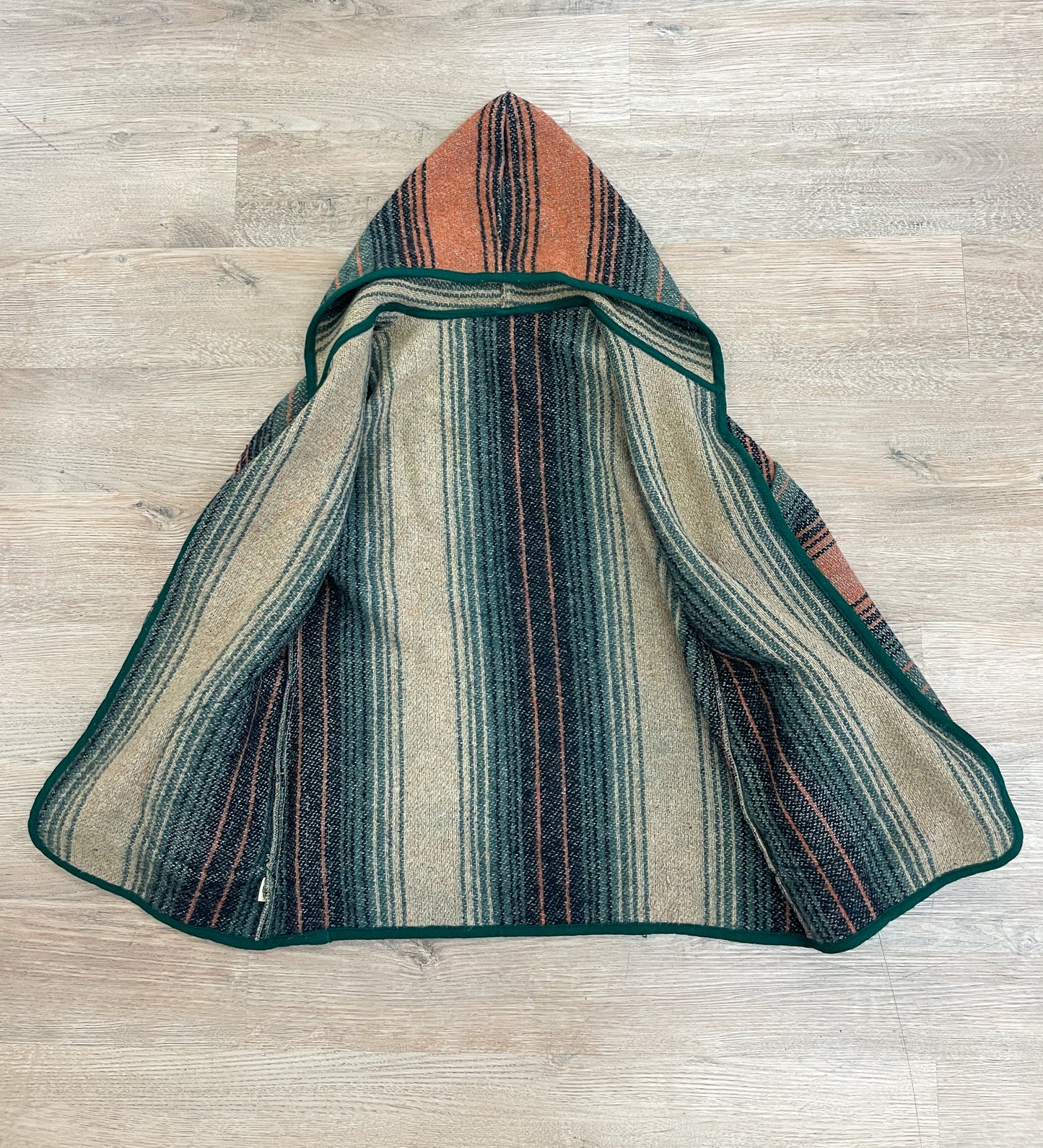 1970s Vintage Striped Woven Light Jacket with Hood