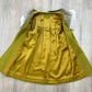 1950s Vintage Stunning Chartreuse Wool & Silk Lined Fox Fur Trim Swing Coat