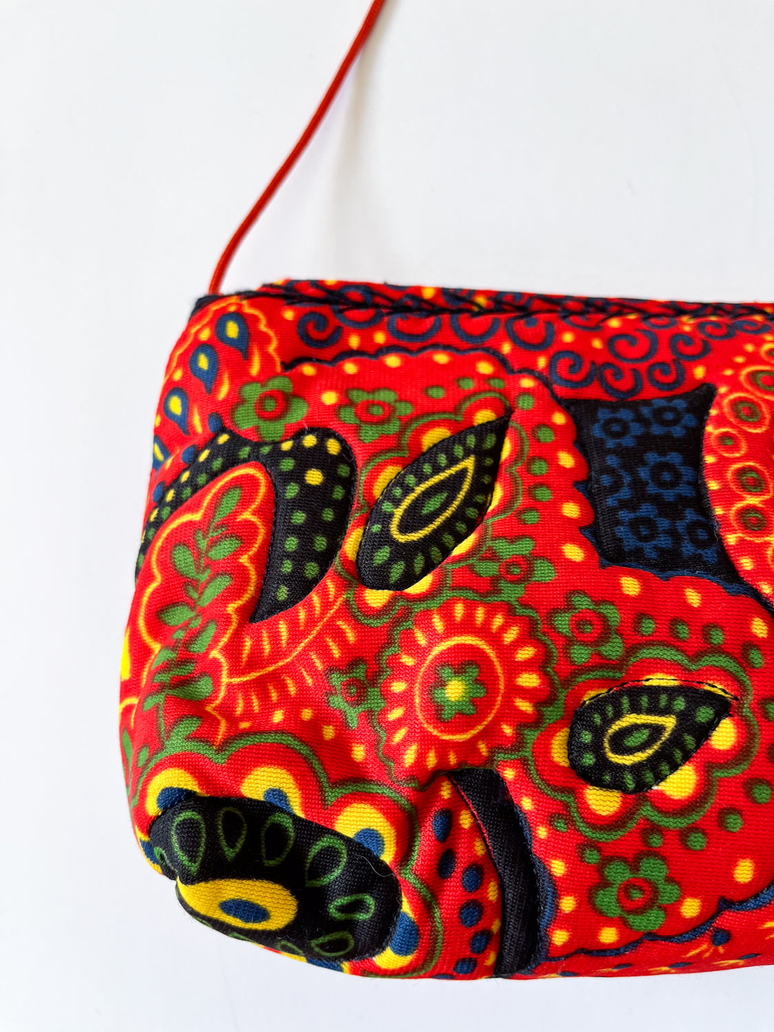 1970s Vintage "Art to Wear" Quilted Paisley Purse