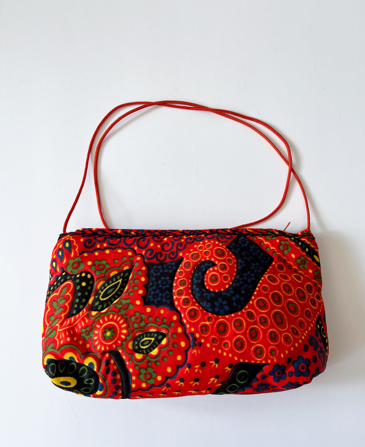 1970s Vintage "Art to Wear" Quilted Paisley Purse