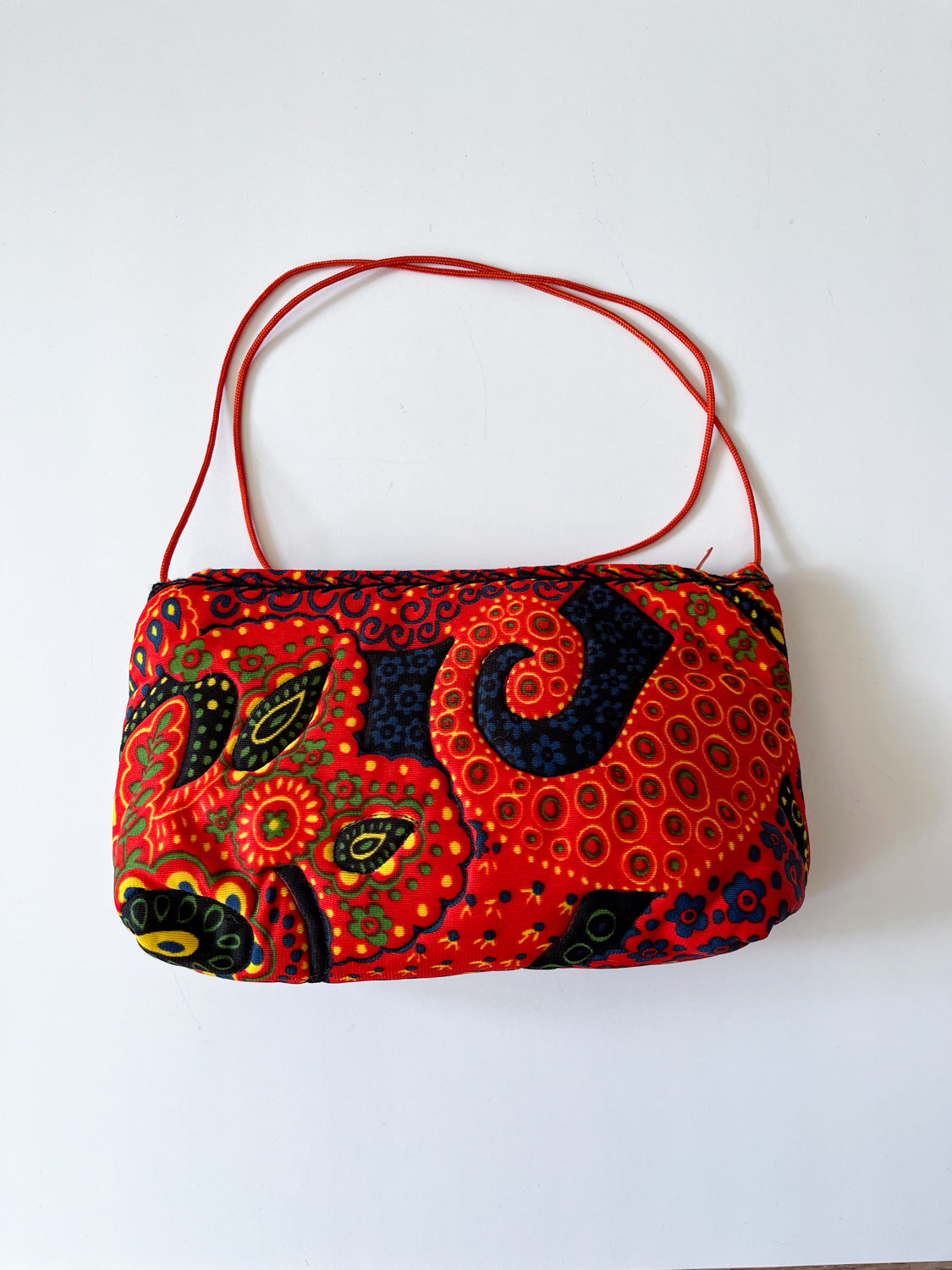 1970s Vintage "Art to Wear" Quilted Paisley Purse