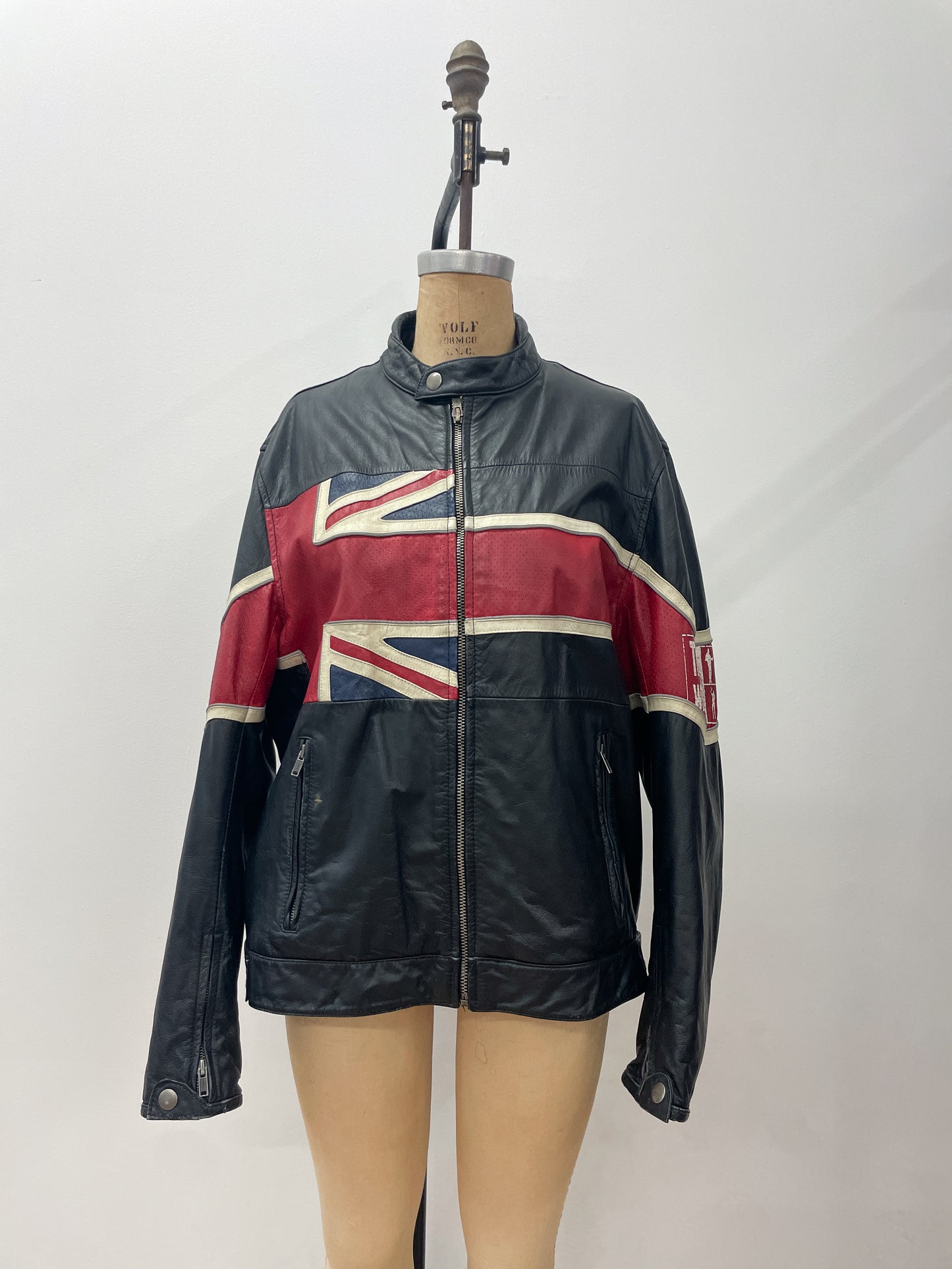 2000s Y2K Wilson's Leather Rocks The Who Leather Motorcycle Cafe Racer Biker Jacket