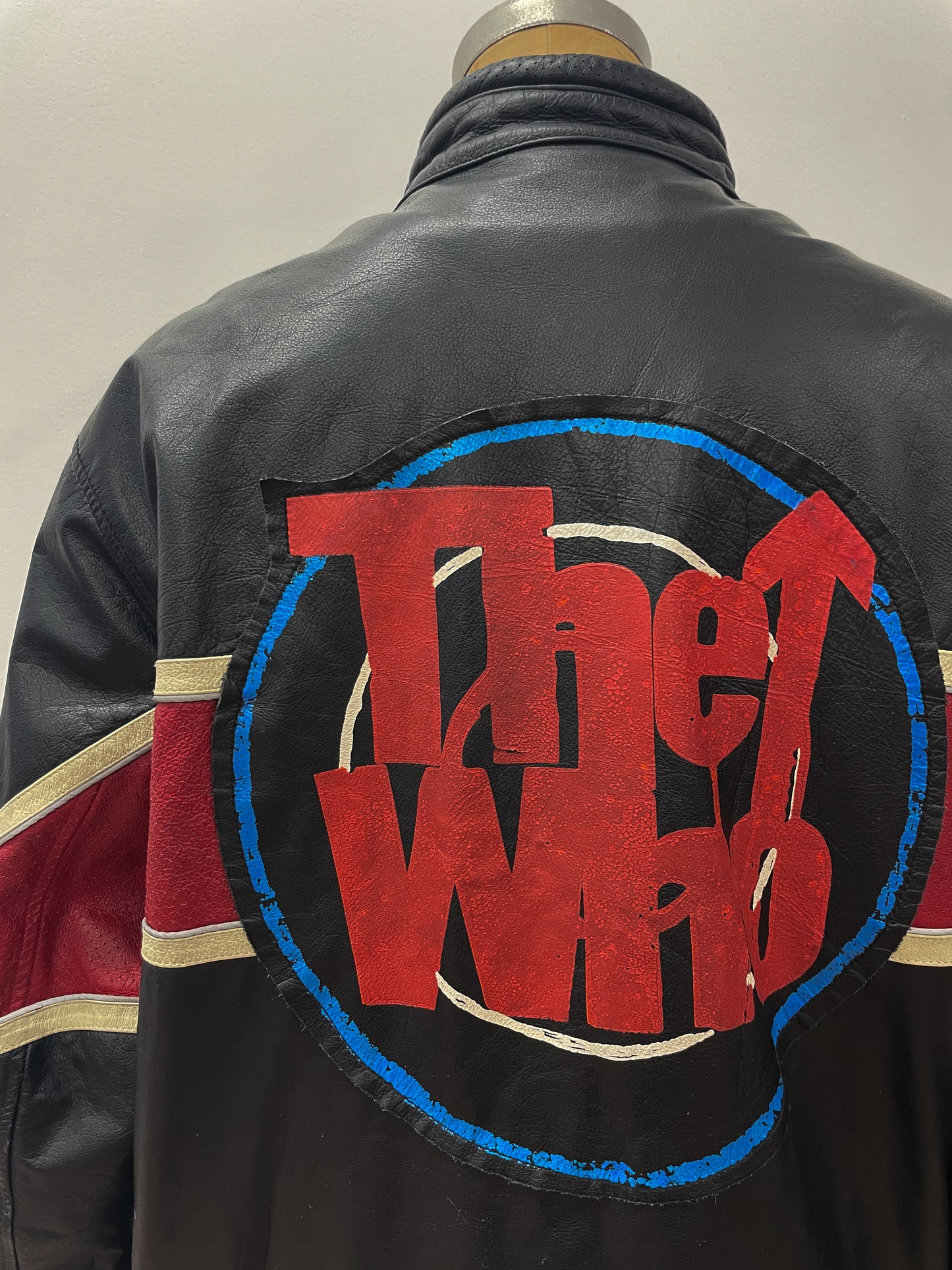 2000s Y2K Wilson's Leather Rocks The Who Leather Motorcycle Cafe Racer Biker Jacket