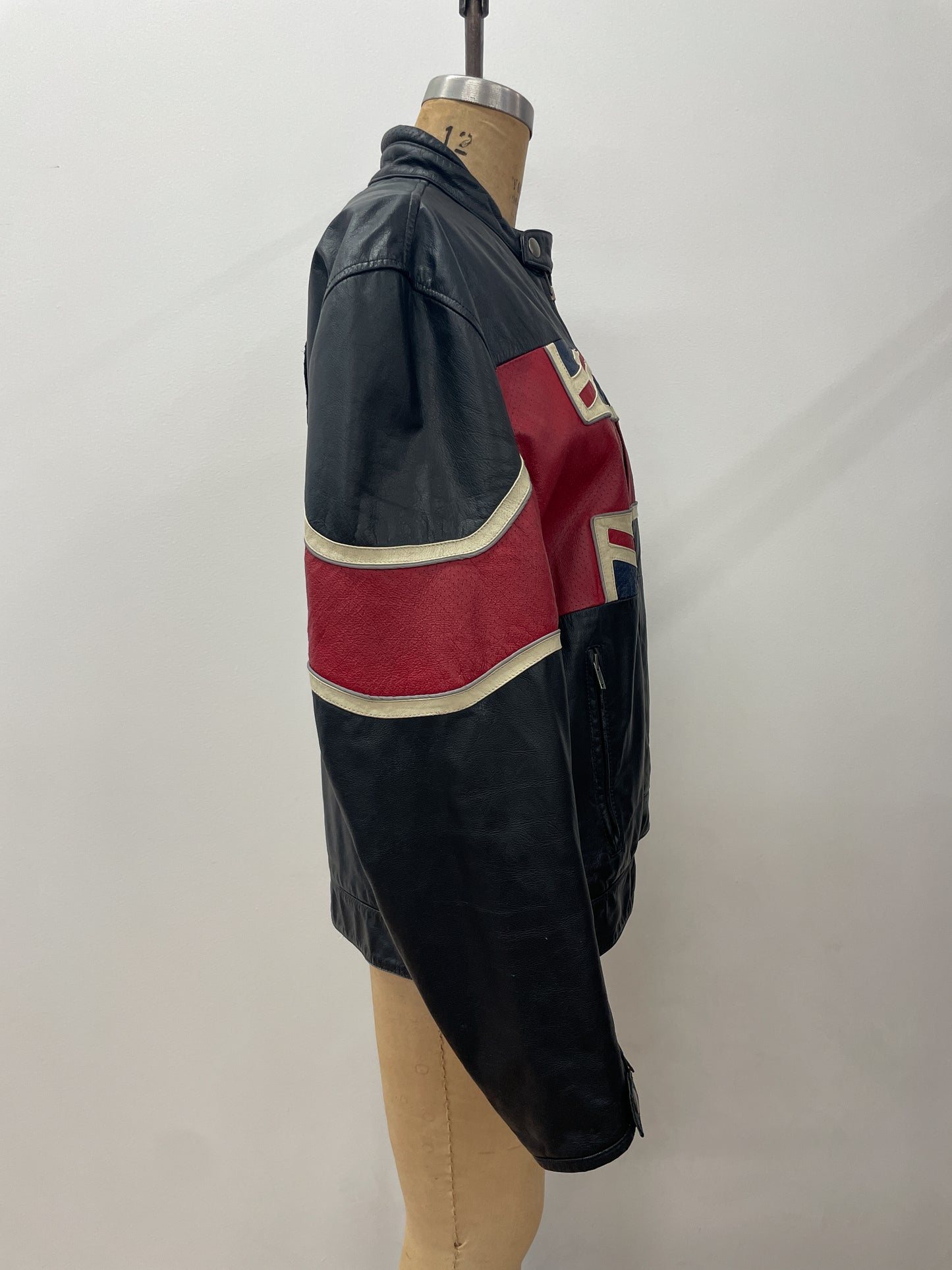 2000s Y2K Wilson's Leather Rocks The Who Leather Motorcycle Cafe Racer Biker Jacket