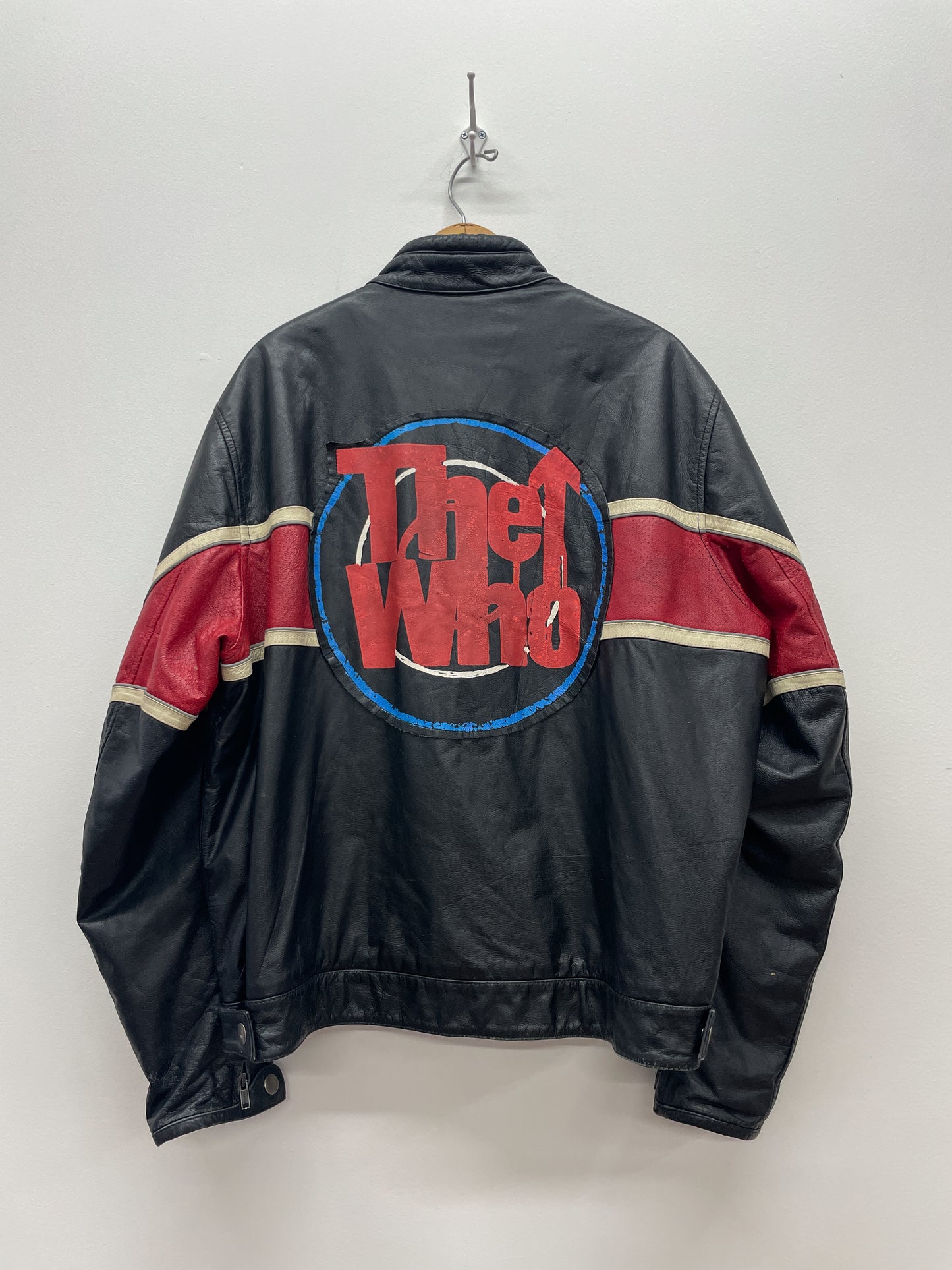 2000s Y2K Wilson's Leather Rocks The Who Leather Motorcycle Cafe Racer Biker Jacket