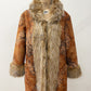 1990s does 1970s Vintage Insane Faux Fur Paisley Print Long Penny Lane Coat Jacket