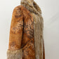 1990s does 1970s Vintage Insane Faux Fur Paisley Print Long Penny Lane Coat Jacket