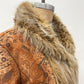 1990s does 1970s Vintage Insane Faux Fur Paisley Print Long Penny Lane Coat Jacket