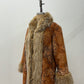 1990s does 1970s Vintage Insane Faux Fur Paisley Print Long Penny Lane Coat Jacket