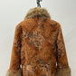 1990s does 1970s Vintage Insane Faux Fur Paisley Print Long Penny Lane Coat Jacket