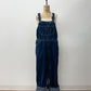 1980s Vintage Sears Roebucks Contrast Stitch Dark Blue Denim Overalls