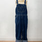 1980s Vintage Sears Roebucks Contrast Stitch Dark Blue Denim Overalls
