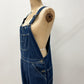 1980s Vintage Sears Roebucks Contrast Stitch Dark Blue Denim Overalls