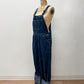 1980s Vintage Sears Roebucks Contrast Stitch Dark Blue Denim Overalls