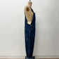 1980s Vintage Sears Roebucks Contrast Stitch Dark Blue Denim Overalls