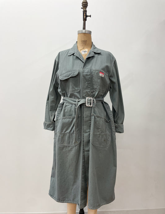 1950s Vintage BIG MAC Penney's Shop Coat Herringbone Thrashed Overcoat