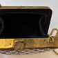 1970s Vintage Made in India Woven Brass and Silver Hammered Checkerboard Clutch Bag