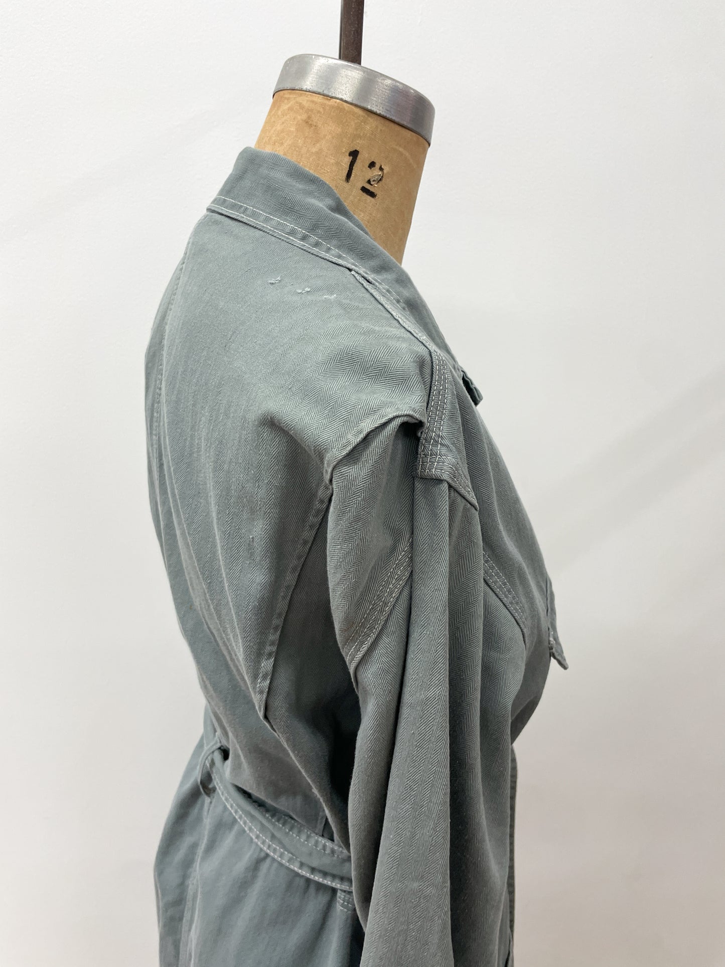 1950s Vintage BIG MAC Penney's Shop Coat Herringbone Thrashed Overcoat