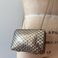 1970s Vintage Made in India Woven Brass and Silver Hammered Checkerboard Clutch Bag