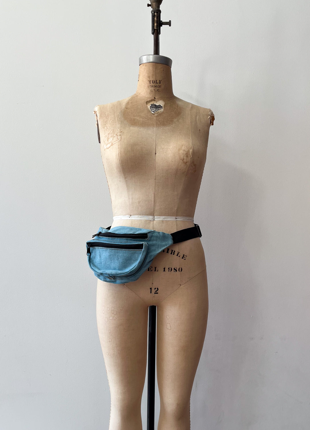 1990s Vintage Light Wash Denim Fanny Pack