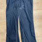 1980s Vintage Sears Roebucks Contrast Stitch Dark Blue Denim Overalls