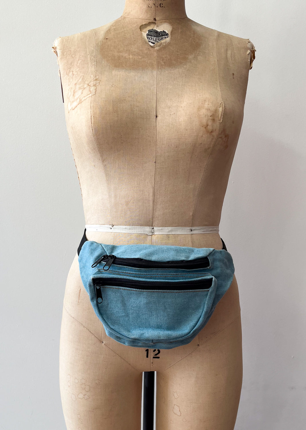 1990s Vintage Light Wash Denim Fanny Pack