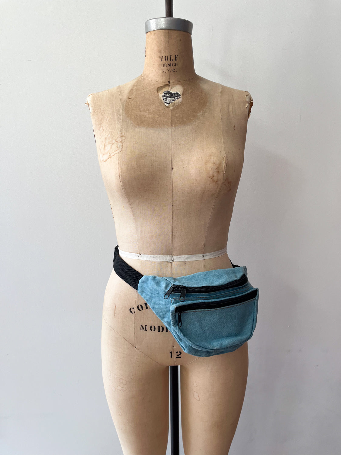 1990s Vintage Light Wash Denim Fanny Pack