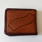1950s Vintage Tooled Leather Lily Wallet with Plastic Insert