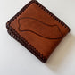 1950s Vintage Tooled Leather Lily Wallet with Plastic Insert