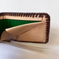 1950s Vintage Tooled Leather Lily Wallet with Plastic Insert