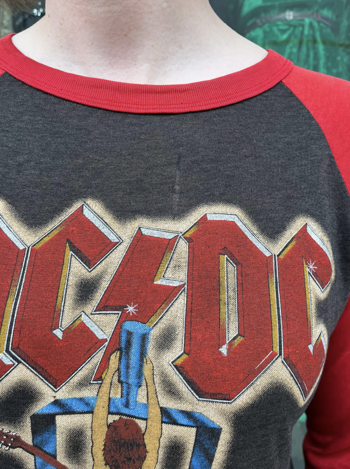 1983 Vintage AC/DC Flick of the Switch Original Raglan 1980s Tour T-Shirt