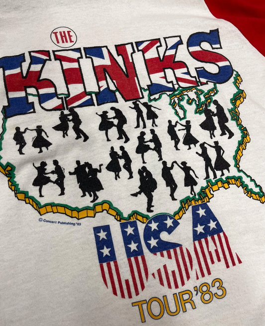 1983 Vintage The Kinks State of Confusion Original Authentic Raglan 1980s Tour T-Shirt