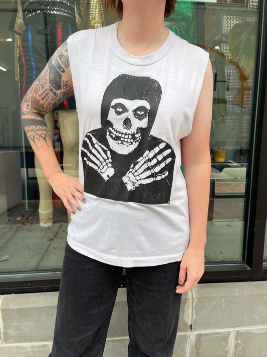 1980s Vintage Bootleg Misfits Crimson Ghost Sleeveless Punk T-Shirt