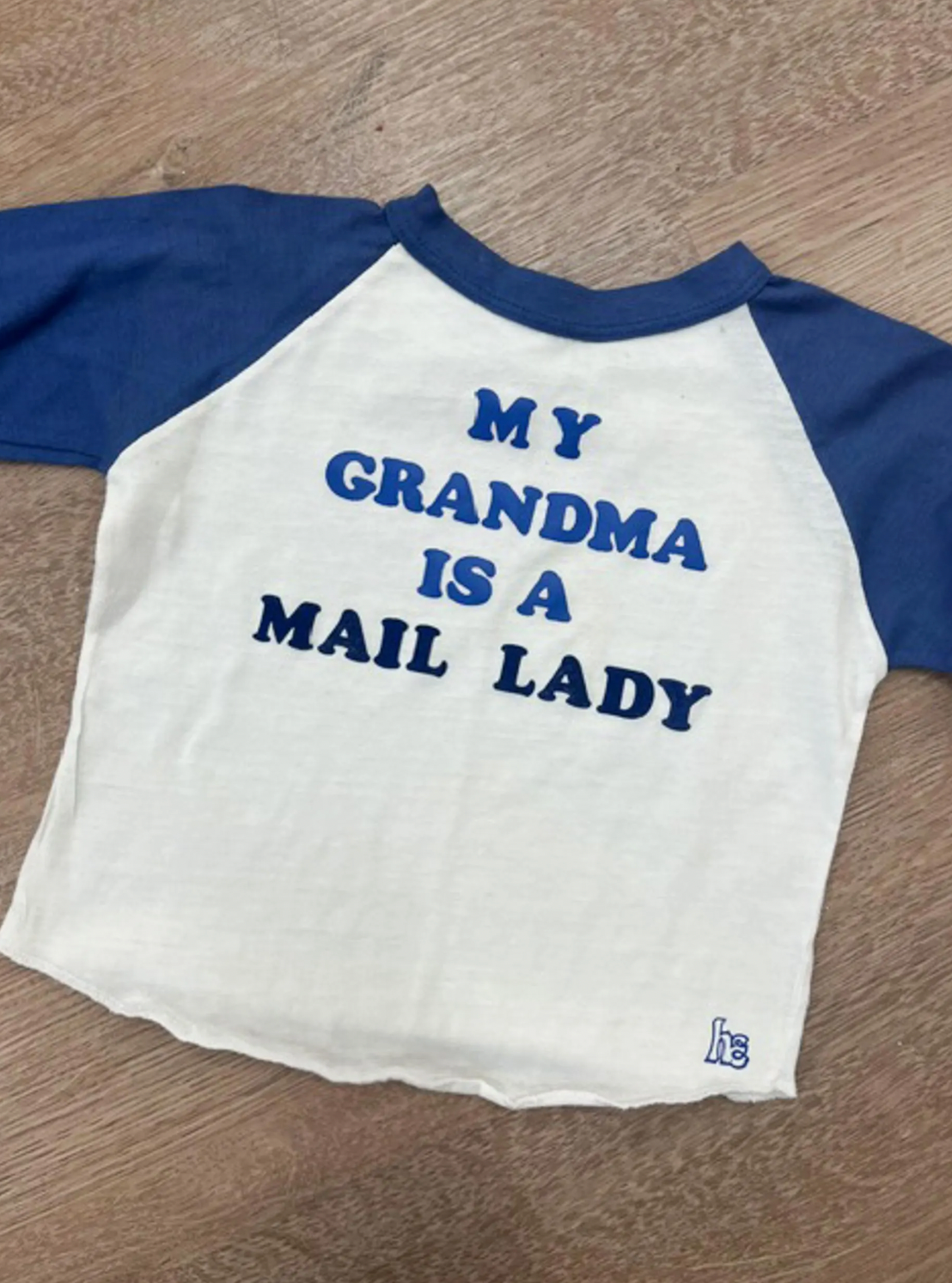 1980s Vintage My Grandma Is A Mail Lady Postal Worker Kids Raglan T-Shirt