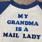 1980s Vintage My Grandma Is A Mail Lady Postal Worker Kids Raglan T-Shirt