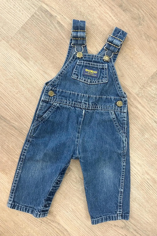 1980s Vintage OshKosh B'Gosh Classic Medium Blue Denim Overalls 18 Months